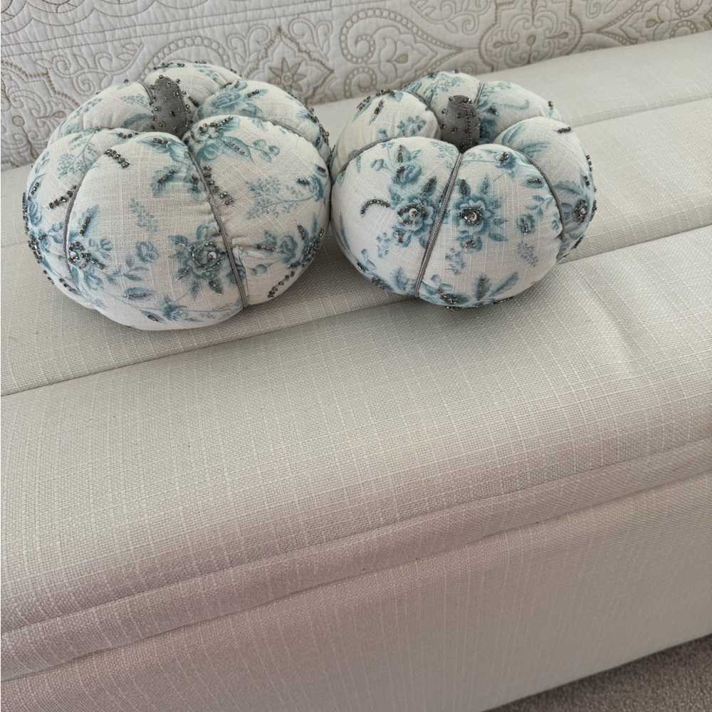 Floral Fabric Pumpkins Decor